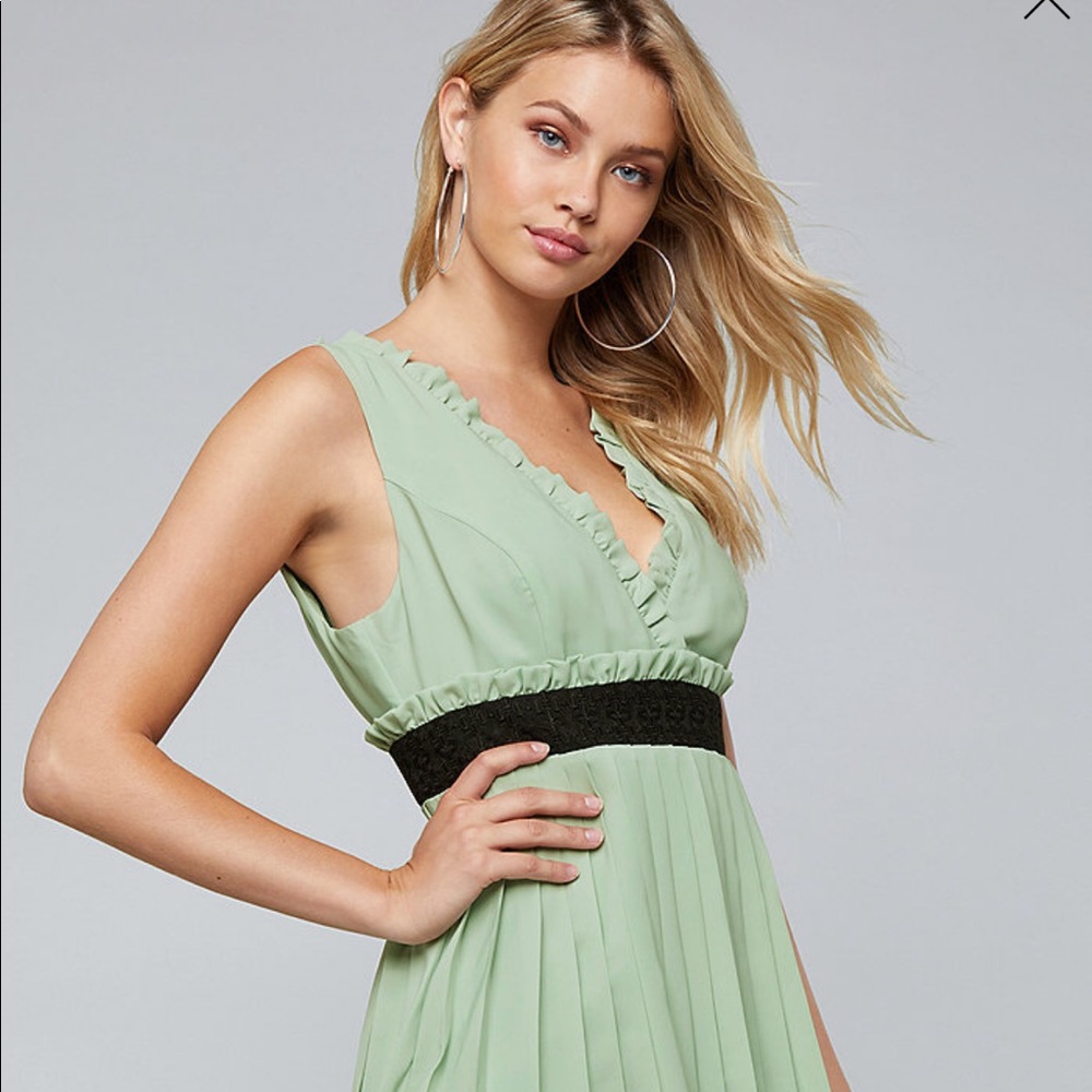 Lime green baby doll dress by Bebe